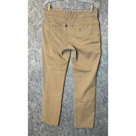 Prana Womens 8 Pants Organic Cotton Stretch Brown Tan Straight Leg Pockets EUC - Picture 4 of 6